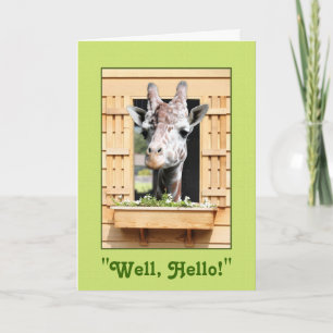 Funny Well Hello Giraffe Greeting Card