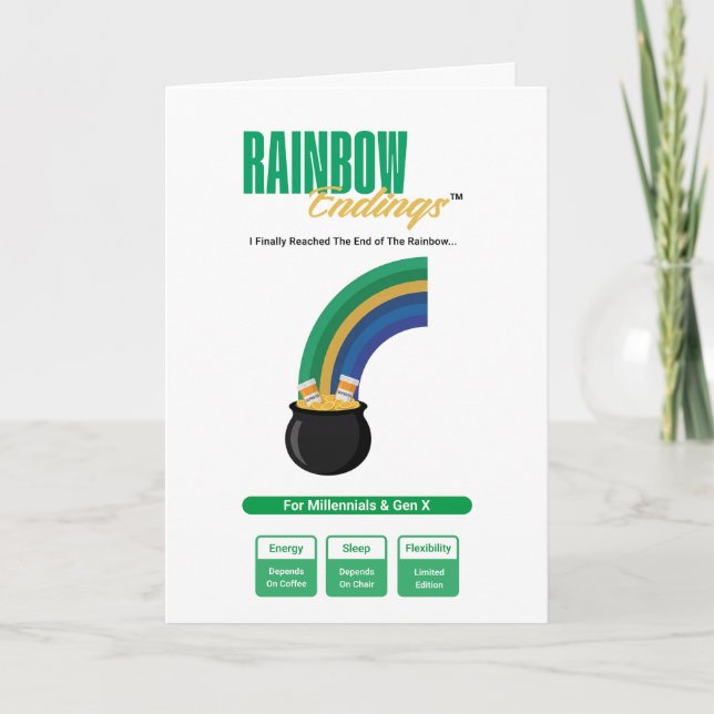 Funny Wellness Shamrock Clover Card (Front)