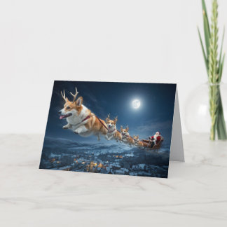 Funny Welsh Corgi Christmas Card