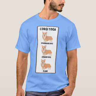 Funny Welsh Corgi Yoga Silly Pet Owner Joke Plank  T-Shirt