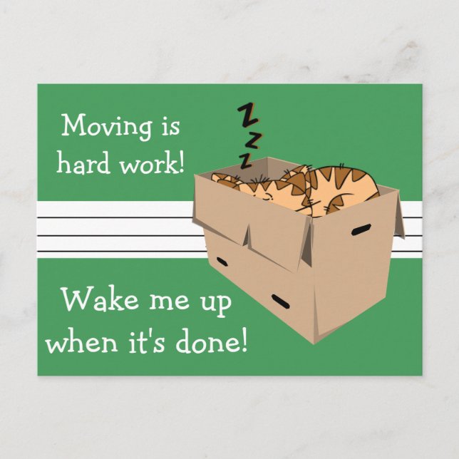 Funny "We're Moving" Cat New Address Announcements (Front)