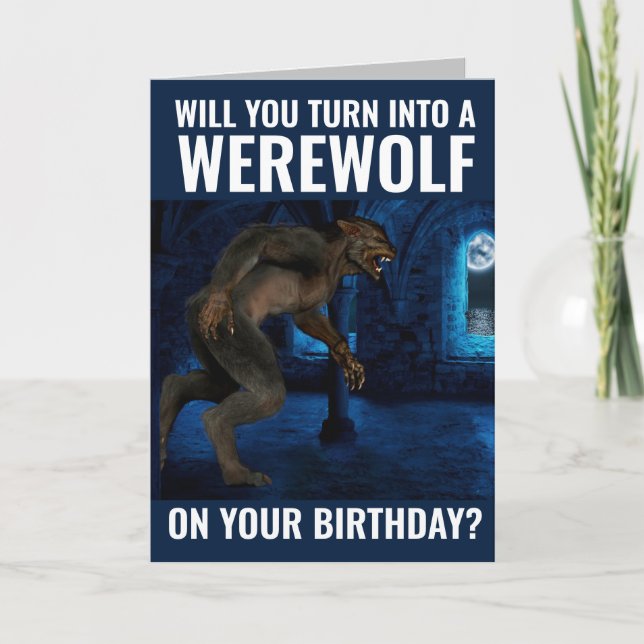 FUNNY WEREWOLF CARTE D'ANNIVERSAIRE POUR LE FRÈRE  (Devant)
