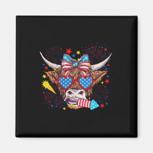 Funny Western America Cow 4th Of July 1 Magnet