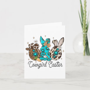 Funny Western Easter Day Cute Bunny Cowgirl Easter Card
