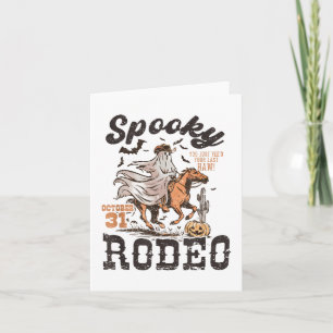 Funny Western Halloween Spooky Rodeo Cowgirl Cute Card