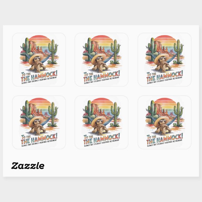 Funny Western Retirement Party Square Sticker (Sheet)