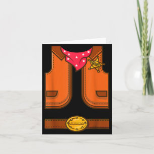 Funny Western Sheriff Halloween Cowboy Vest Simple Card