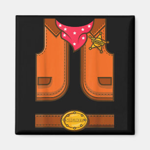 Funny Western Sheriff Halloween Cowboy Vest Simple Magnet