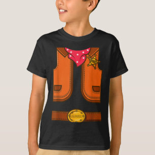 Funny Western Sheriff Halloween Cowboy Vest Simple T-Shirt