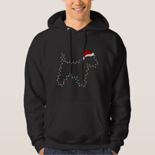 Funny Westie Dog Xmas Lighting Santa Hat Westie Ch Hoodie