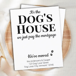 Funny We've Moved Dog Moving  Announcement Postcar Postcard