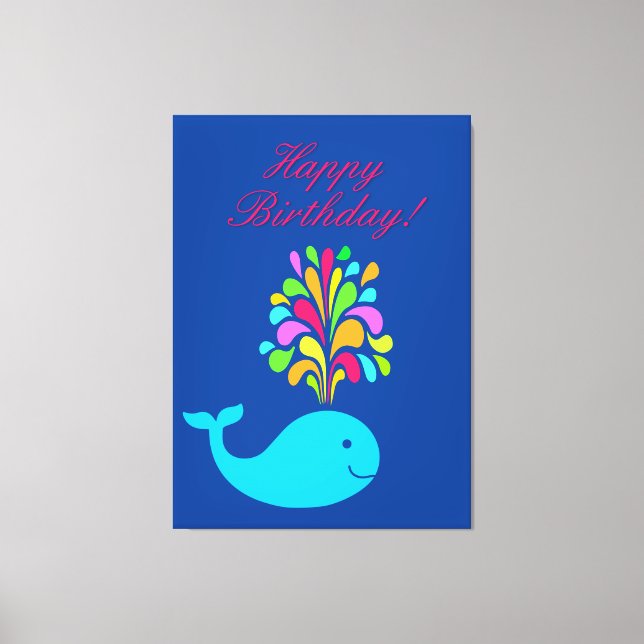 Funny whale canvas print (Front)