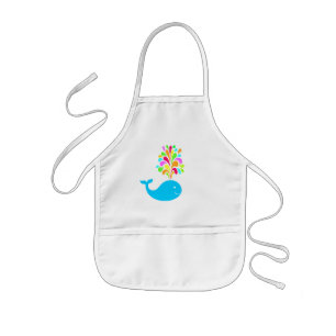 Funny whale kids apron