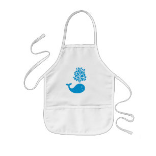Funny whale kids apron