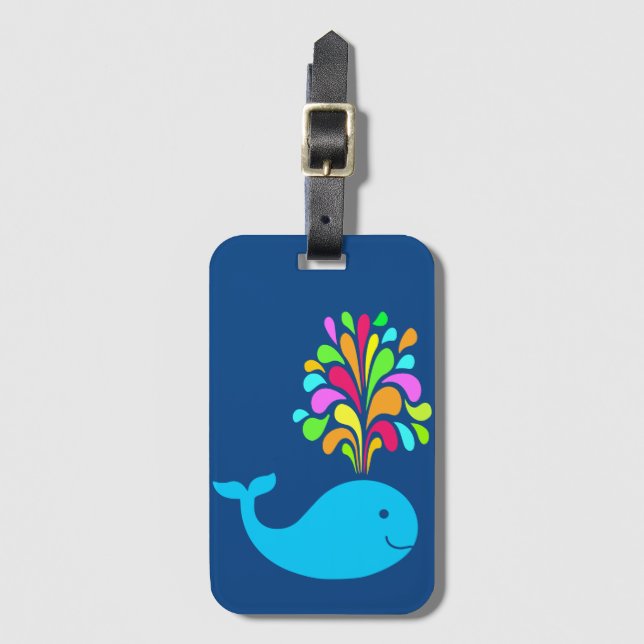 Funny whale luggage tag (Front Vertical)