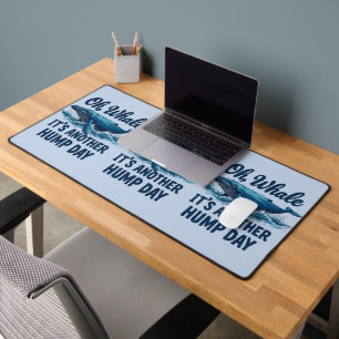 Funny Whale Pun "Oh Whale" Hump Day Design Desk Mat