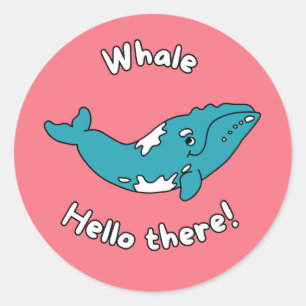 Funny Whale Pun Sticker – Cute Ocean Animal