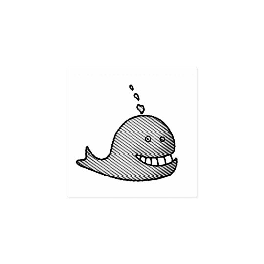 Funny whale rubber stamp