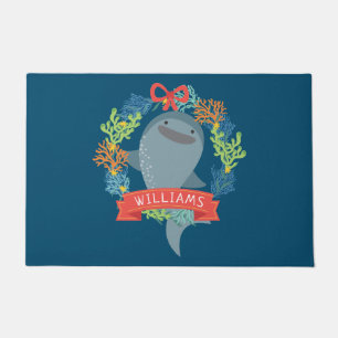 Funny Whale Shark Christmas Doormat