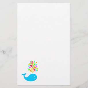 Funny whale stationery