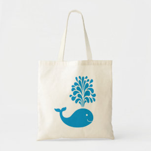 Funny whale tote bag