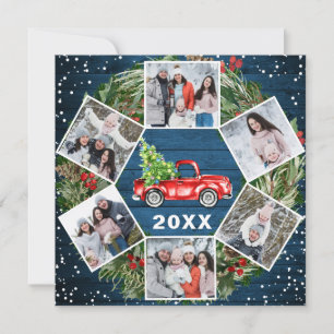 Funny What a Year 2021 Christmas Red Truck 6 PHOTO Holiday Card