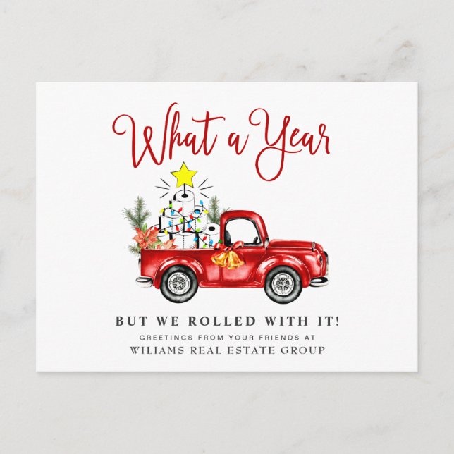 Funny What a Year Christmas Corporate Postcard (Front)