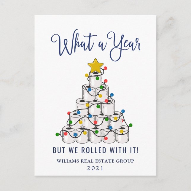 Funny What a Year Christmas Corporate Postcard (Front)