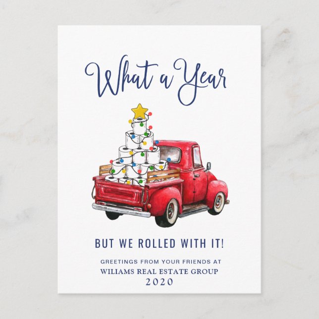 Funny What a Year Christmas Corporate Postcard (Front)