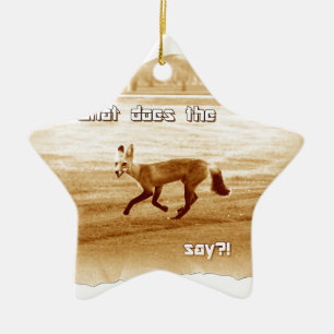funny what does the fox say ceramic ornament