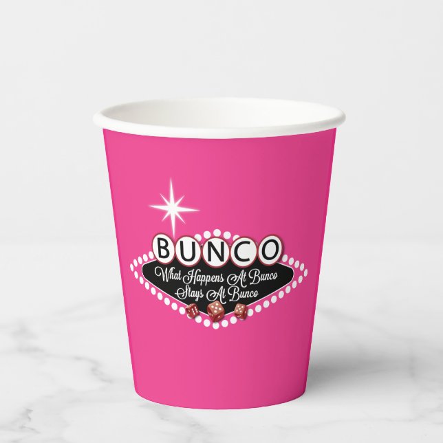 Funny What Happens At Bunco Stays At Bunco Paper Cups (Front)