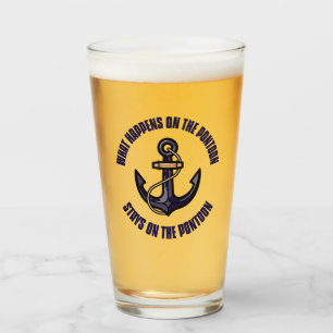 Funny What Happens on the Pontoon Vacation Trip Glass