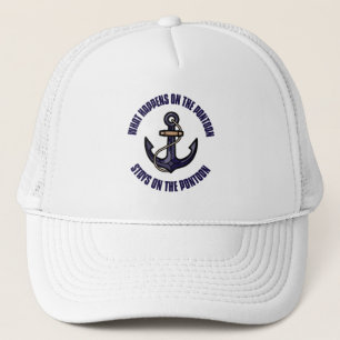 Funny What Happens on the Pontoon Vacation Trip Trucker Hat