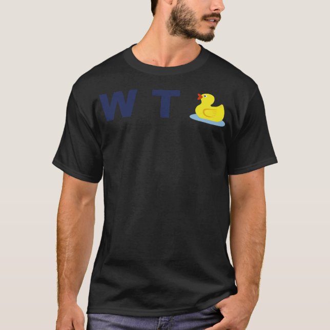 Funny What The Duck WTF Swearing Party Gift black  T-Shirt (Front)