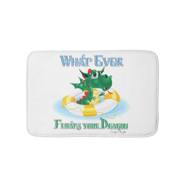 Funny Whatever Floats Your Dragon Bath Mat (Front)