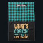 Funny What's Cooking Good Looking Personalized Kitchen Towel<br><div class="desc">Funny and cool kitchen towel to make cooking more fun. Personalized gift for family and friends who love cooking, baking and trying new recipe in the kitchen. Customize the wording to fit your occasion. You can use the Design Tool to further change the font type, font colour and font size....</div>