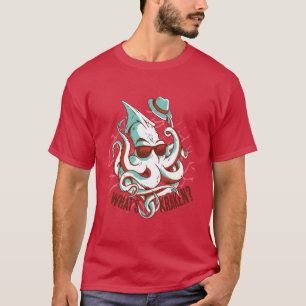 Funny Whats Kraken Giant Octopus Cartoon T-Shirt