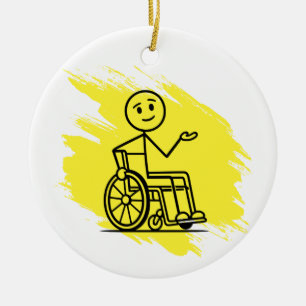 Funny Wheelchair Humour Custom Factory Warranty Mu Ceramic Ornament