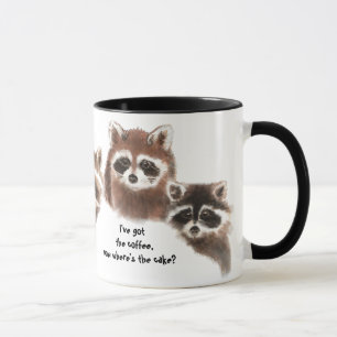 Funny, Where's the Cake, Raccoon Mug, Animal Mug