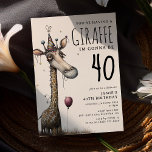 Funny Whimsical Giraffe Adult Birthday Invitation<br><div class="desc">This one's for the adventurous spirit with a funny bone! 'You're having a GIRAFFE, I'm gonna be (add age). Funny Adult Birthday Invitation features a hilarious whimsical illustration of a giraffe with a party hat and a balloon – a picture that will surely crack up even the most serious faces....</div>