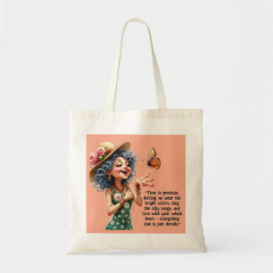 Funny Whimsical Woman Tote Bag