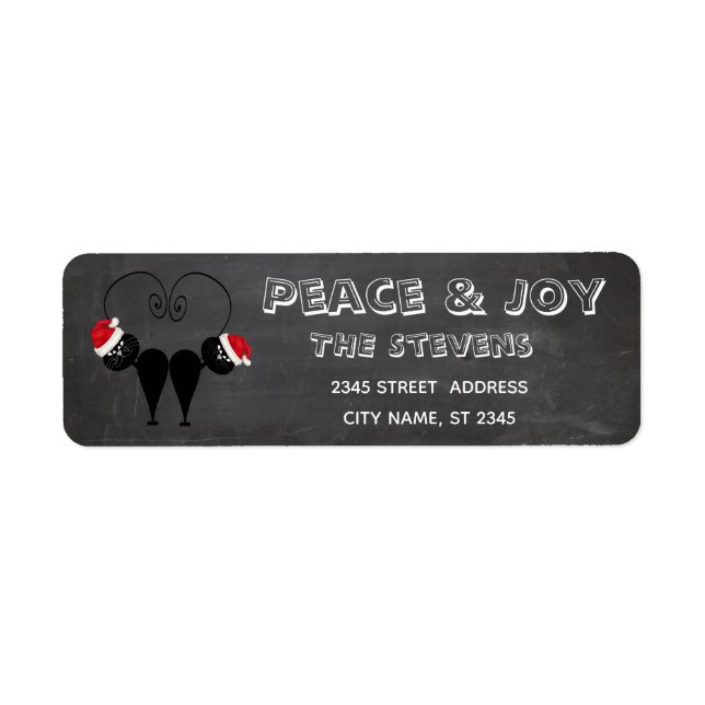 Funny whimsy black santa cat couple (Front)