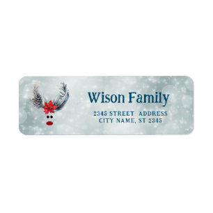 Funny whimsy poinsettia reindeer holiday