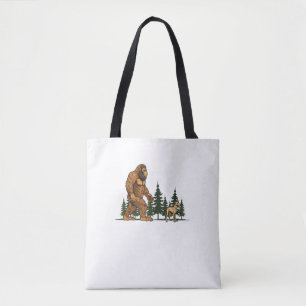 Funny Whippet Bigfoot Dog Walking Dog Mom Dad Kids Tote Bag