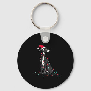 Funny Whippet Christmas Graphics Dog Lights Lover Keychain