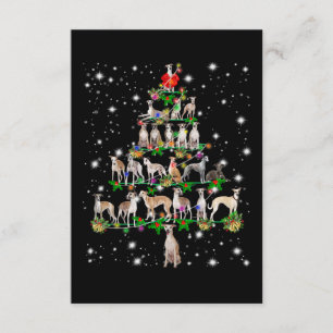 Funny Whippet Christmas Tree  Ornament Decor gift Enclosure Card