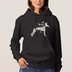 Funny Whippet Dog Tree Christmas Lights Xmas Pajam Hoodie