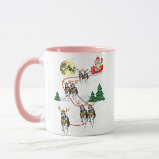 Funny Whippet Reindeer Christmas Moon Santa Xmas D Mug