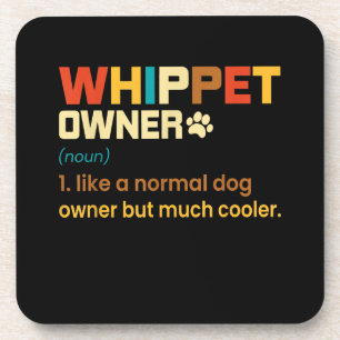 Funny Whippet Vintage Retro Dog Mom Dad Gift T-Shi Coaster