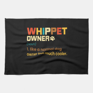 Funny Whippet Vintage Retro Dog Mom Dad Gift T-Shi Kitchen Towel